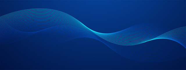 Abstract blue background with flowing lines for futuristic concept. Dynamic waves. vector illustration. - obrazy, fototapety, plakaty