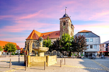 Marktplatz, Oschersleben, Sachsen Anhalt, Deutschland 