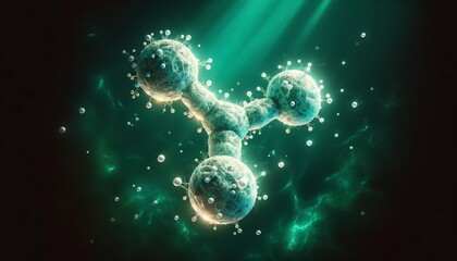 Crystal Testosterone Molecule in Emerald Mystique - obrazy, fototapety, plakaty