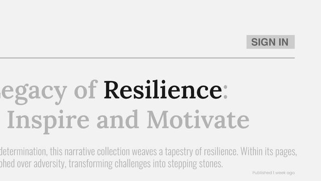Term 'Resilience' highlighted on FAKE headlines news publications. Titles on white background. Can be used for editorial AND non editorial content as everything is 100% fake