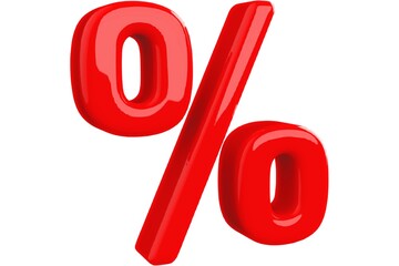 Untitled design - percentage sign 3d red sale interest rate
