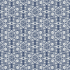 Hand drawn butterflies flowers seamless pattern. Scandinavian folk seamless butterfly floral texture