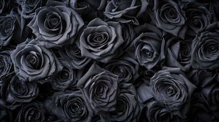 Fototapeta premium Black roses background 