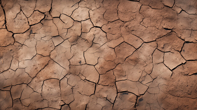 Fondo con textura de barro seco con grietas creadas por la sequ&iacute;a