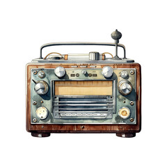 radio watercolor illustration on white background