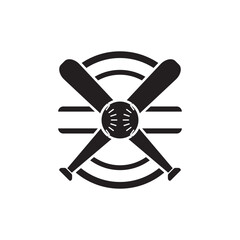 Baseball bat logo icon design vector illustration design template