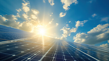 Solar Panels Harnessing Sun’s Energy, Embodying Sustainability and Clean Power. - obrazy, fototapety, plakaty