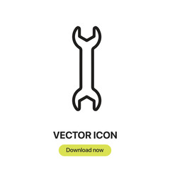 Wrench icon vector. Linear-style sign for mobile concept and web design. Wrench symbol illustration. Pixel vector graphics - Vector.	