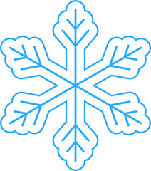 Blue snowflakes on white background. Vector illustration.