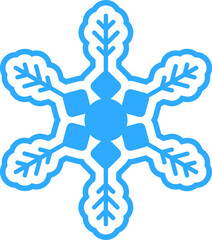 Blue snowflakes on white background. Vector illustration.