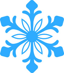 Blue snowflakes on white background. Vector illustration.