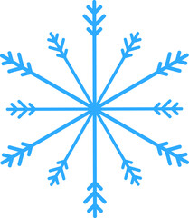 Blue snowflakes on white background. Vector illustration.
