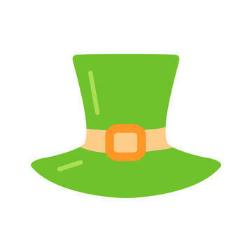 Patricks day hat. Vector element design. Traditional leprechaun gnome hat clipart isolated on white background. Irish carnival headgear