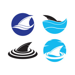 Shark fin logo template vector icon illustration design