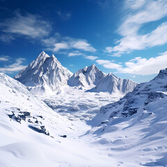 Fototapeta na wymiar Serenity Unveiled,, Landscape ice mountains background