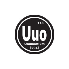 Ununoctium chemistry icon,chemical element in the periodic table