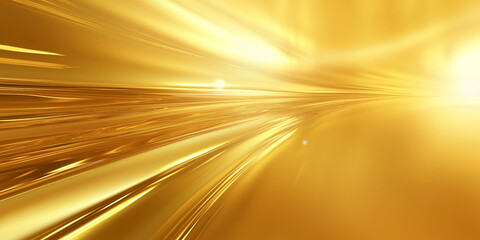 Goldenes verzerrtes Licht mit Geschwindigkeit als Hintergrund im Querformat, für Banner, ai generativ - obrazy, fototapety, plakaty