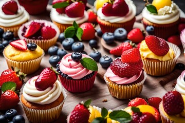 cupcakes with berries