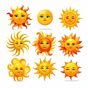 Sun icons vector illustration