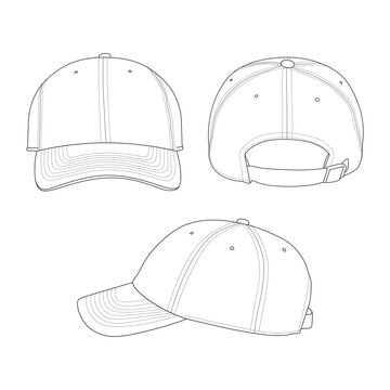 Outline cap vector illustration isolated on white
