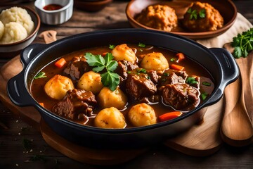 stew with potatoes and vegetables