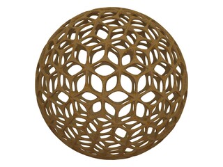 Wireframe Shape Geometric Leaf Pattern Ball 3D print model