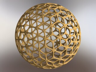 Wireframe Shape Geometric Leaf Pattern Ball 3D print model