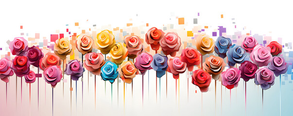 painted colors roses. the banner