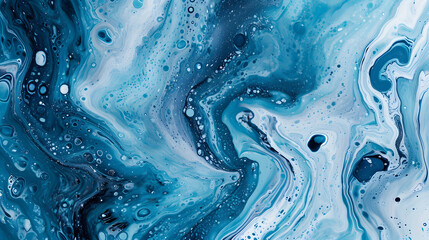 Liquid marble background blue tones fluid art decorative pattern template - obrazy, fototapety, plakaty