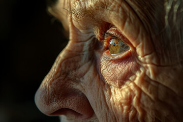 the face of an elderly woman in the style of serenity and calm, monsù desiderio, photograph taken, organic simplicity
