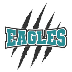 Eagles sport mascot emblem animal scratch claw stripes spirit school team.