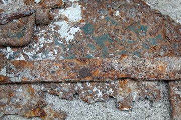 Corroded and damaged metal plates