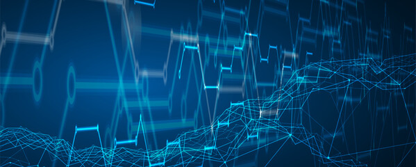 Modern cloud technology. Integrated digital web concept background