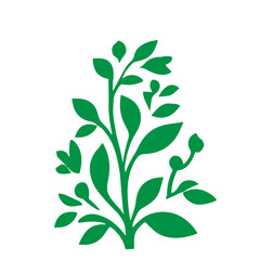 tree and bushes vector
