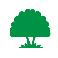 tree and bushes vector