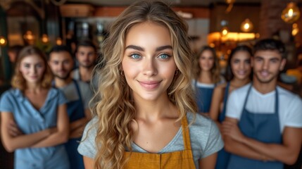 Fototapeta premium Woman Standing in Front of Group of People