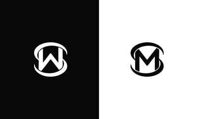 SM SW Letter logo alphabet monogram initial based icon design - obrazy, fototapety, plakaty
