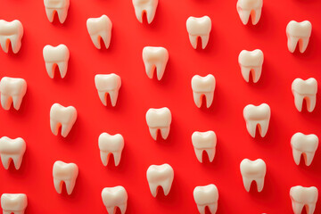 Minimalistic teeth background flat view