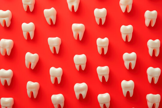 Minimalistic teeth background flat view