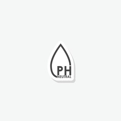 Neutral pH icon sticker isolated on gray background