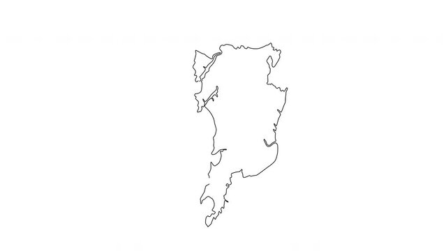 animated sketch of mumbai city map in India