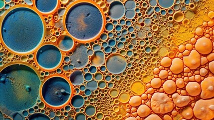 The texture of dried foam bubbles. Abstract surface with many rounded craters. Illustration for cover, card, postcard, interior design, decor or print.