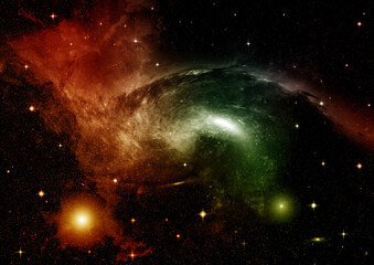 galaxy in a free space. 3D rendering