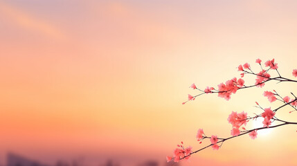 blossom at sunset