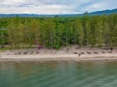 Aerial View of Kairatu Beach in West Seram Regency, Maluku, Indonesia