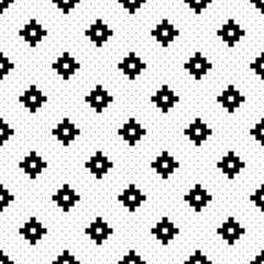 Seamless pattern with Inca crosses ornament. Ethnic embroidery background. Tribal wallpaper. Ethnical folk image. Tribe motif. Ancient mosaic. Digital paper for web design, textile print. Vector art.