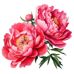 Drawing a flower bouquet for the bride, a beautiful and vibrant peony flower arrangement in shades of pink.