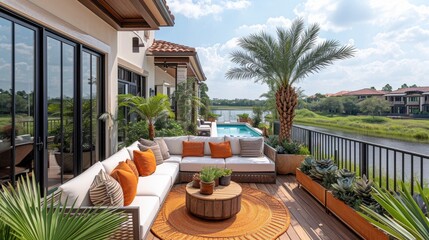 Fototapeta premium Chic Retreat Balcony Style