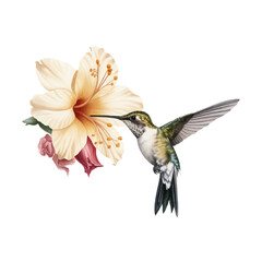 Hummingbird, vector illustration of paradise hummingbird bird, Hummingbirds isolated, Hummingbird flower, isolated background