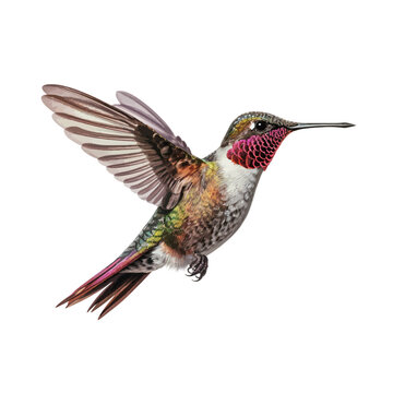 Hummingbird, vector illustration of paradise hummingbird bird, Hummingbirds isolated, Hummingbird flower, isolated background